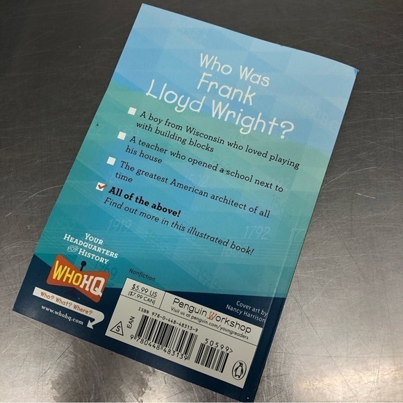 Who Was.. Frank Lloyd Wright? Paperback Book - Picture 5 of 5